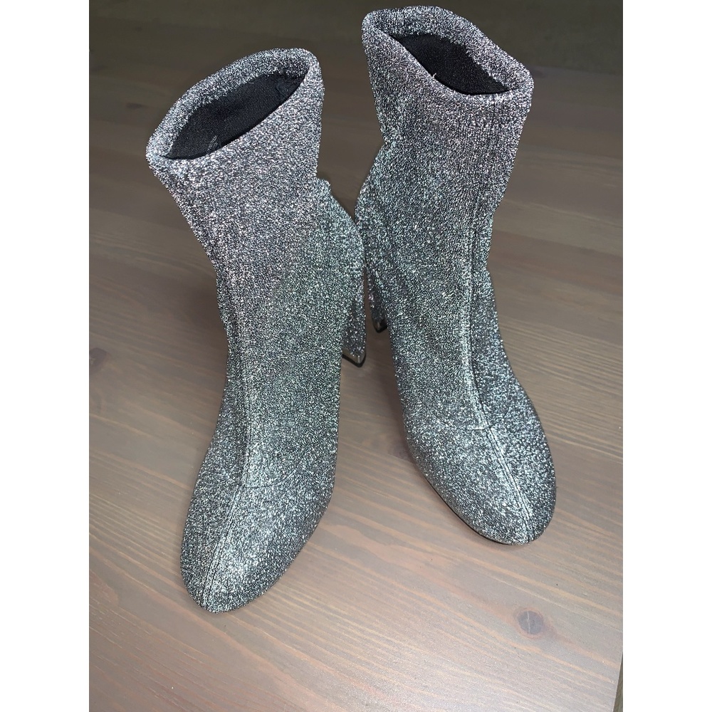 MICHAEL KORS MANDY GLITTER STRETCH KNIT ANKLE BOOTS✨